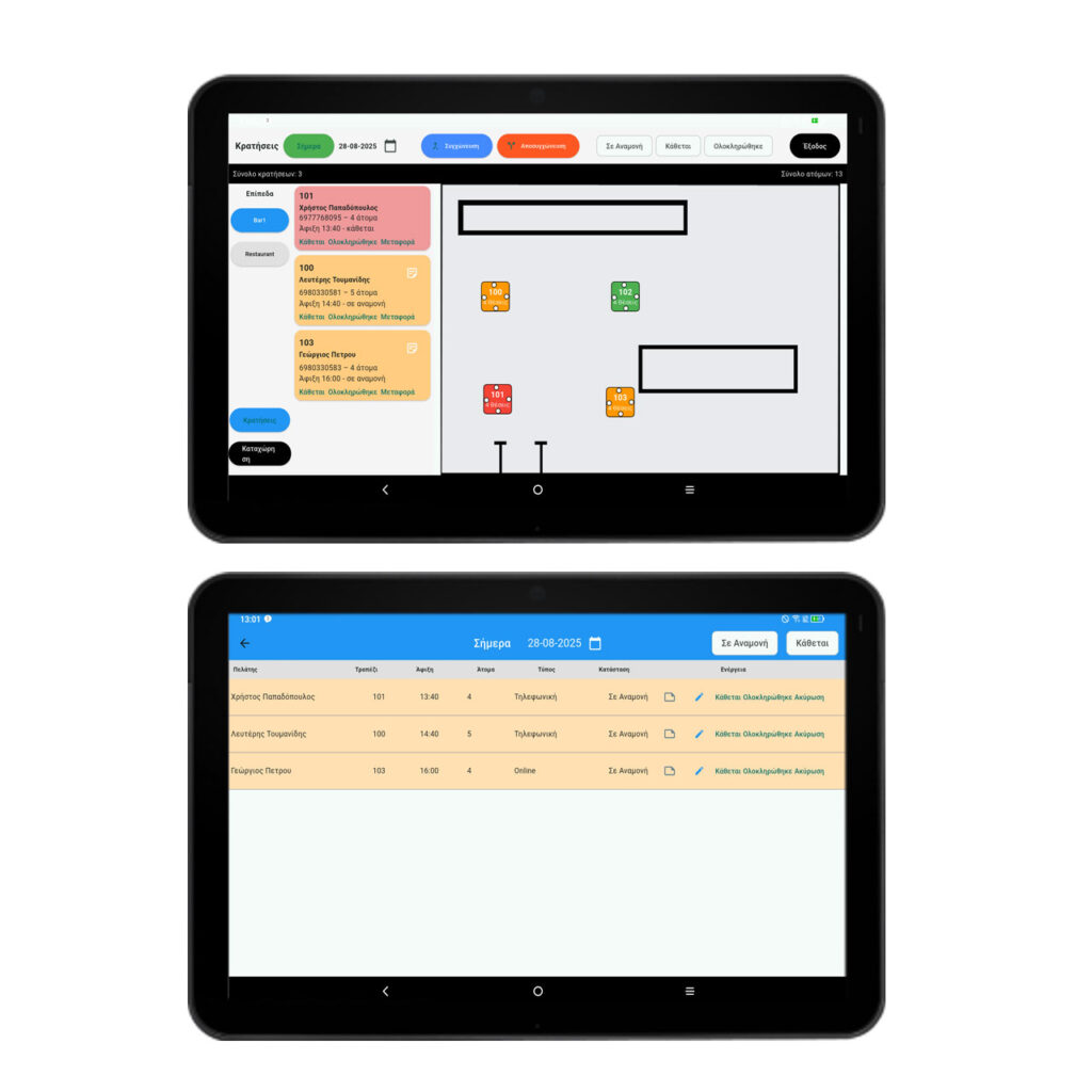 λίστα κρατήσεων